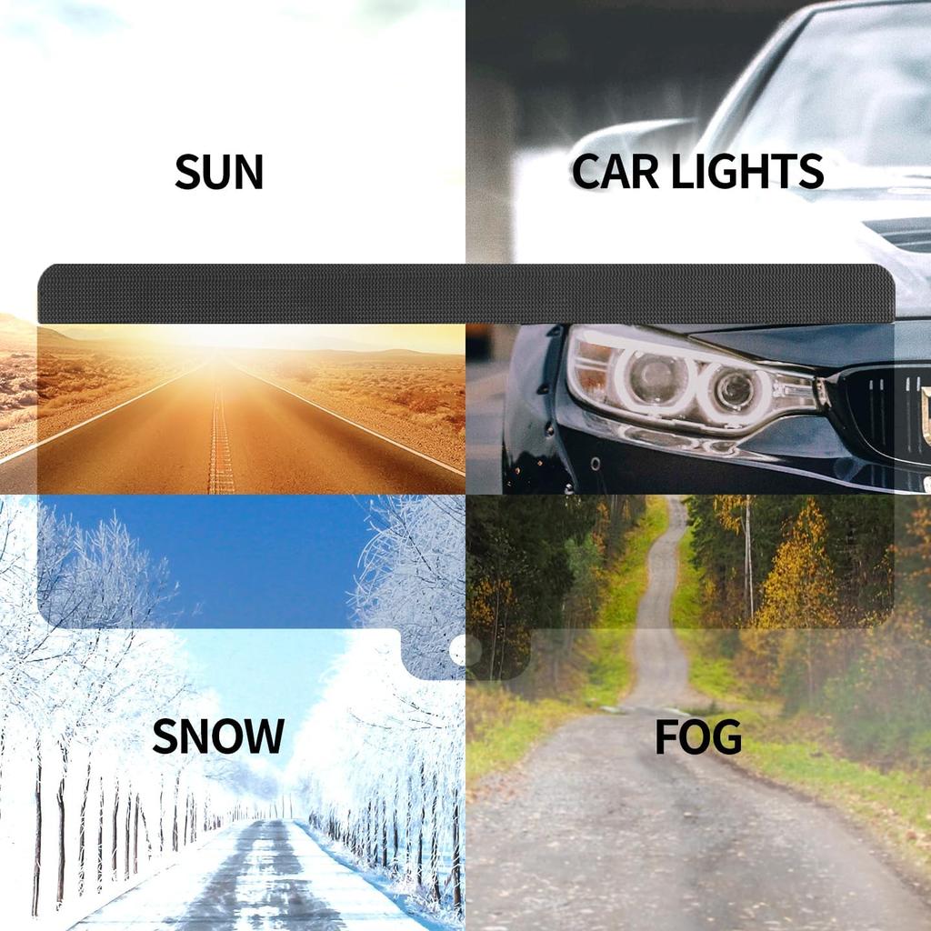 Sun Visor Extender For Car, Upgraded Polarized Car Sun Visor Extender With PC Lens, Velcro Design Convenient Adjustment Position, Filtering Glare, UV