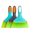 Car Film Scraper Tool with Short Handle - Glass Cleaning Squeegee with Soft/Hard Cow Tendon Rubber Strip