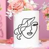 INS Abstract Minimalist Lines Cake Toppers Black Acrylic Lady Face Birthday Cake Topper for Kids Birthday Party Cake