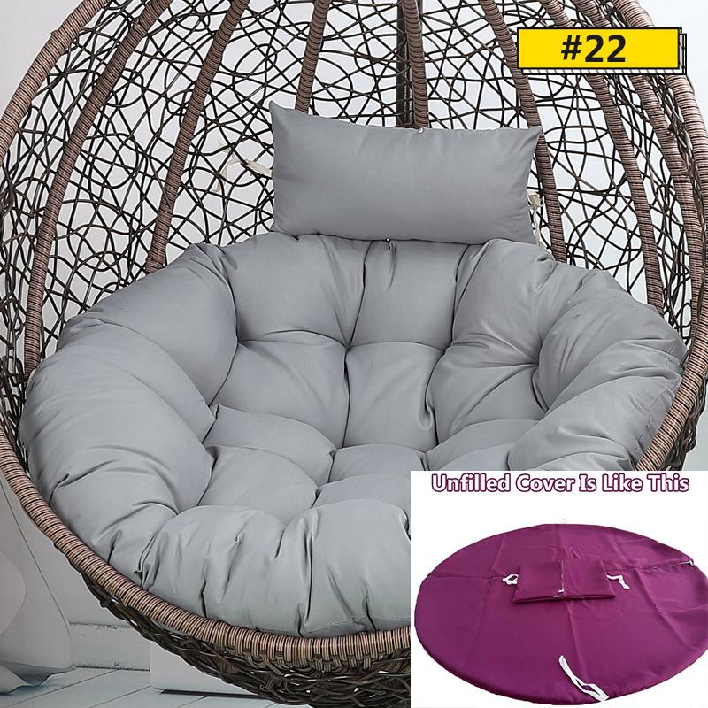 Hanging Swing S/L Unfilled or Filled Egg Basket Seat Chair Cushion Cover (NO Chair)Papasan Round Detachable Pillow Home Patio