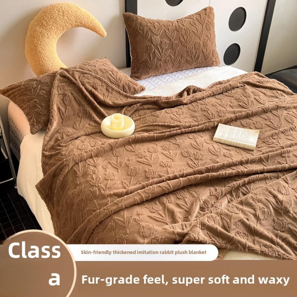 Manta para dormir de terciopelo de conejo de imitación