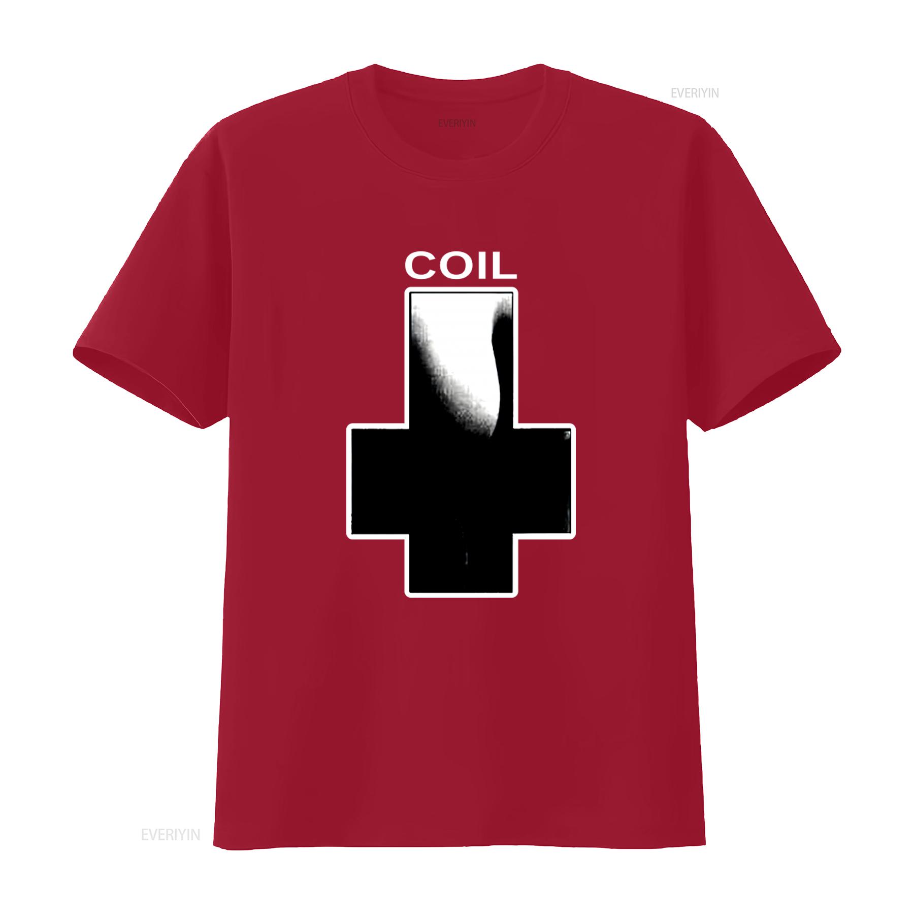 

Coil T shirt for Men and Women Stylish Unique Design vintage Washed Top For Everyday Wear streetwear Unisex Casual Stretched S
