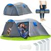 Tente Dôme Familiale 4 Personnes Avec Auvent, Imperméable 3000 Mm, Campela Tropical 4 (CA0013GRY)