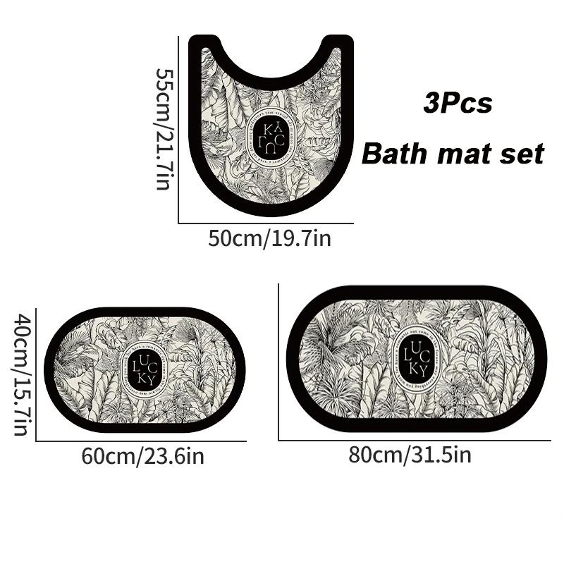 Light Luxury Retro Style Non-slip Rubber Bath Mat Kitchen Toilet Door Non-slip Absorbent Mat Bathroom Entrance Door Mat