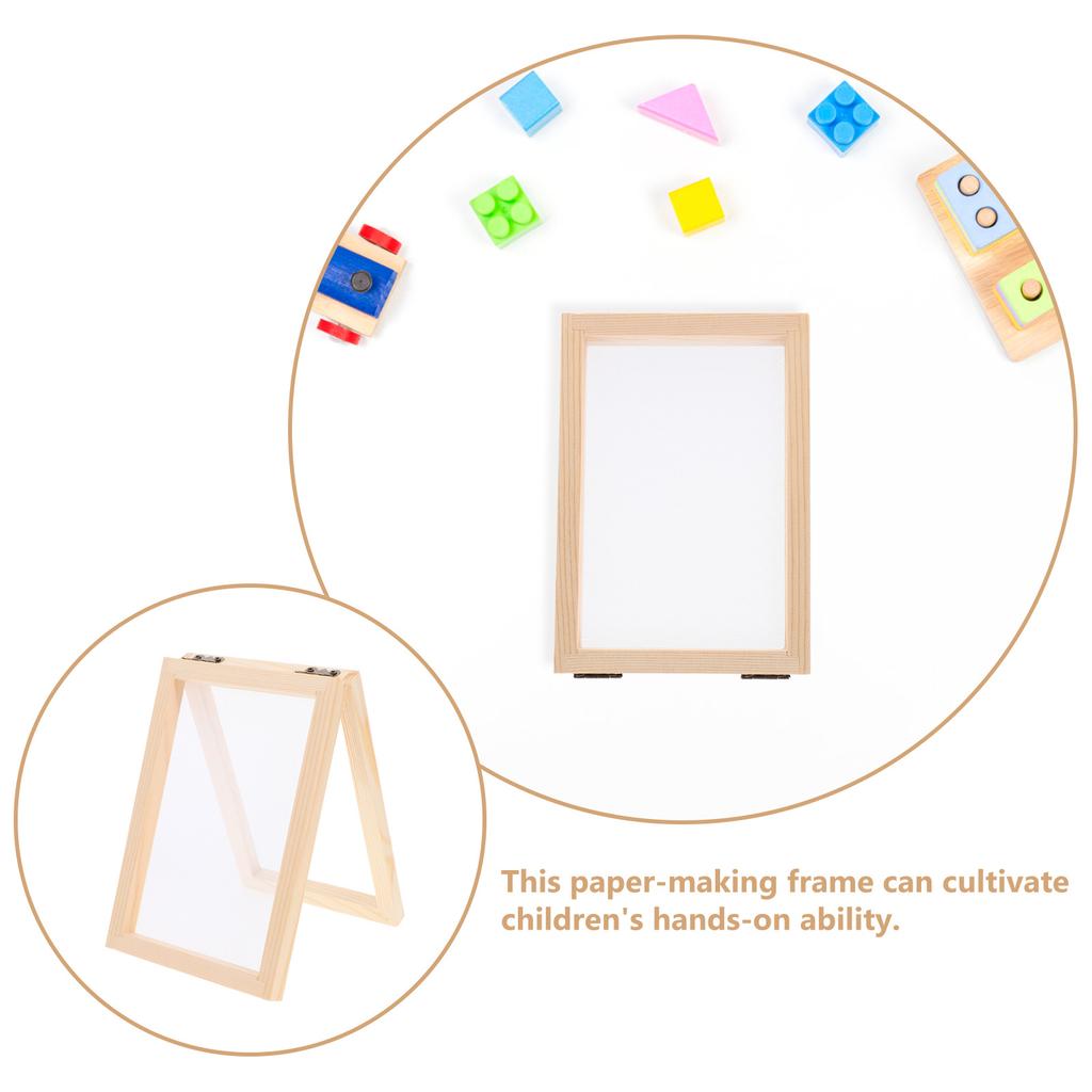 Craft Wooden Frame DIY Paper Making Kit Safe for Reusable Mesh Eco Friendly Educational Tool Paper Making Screen