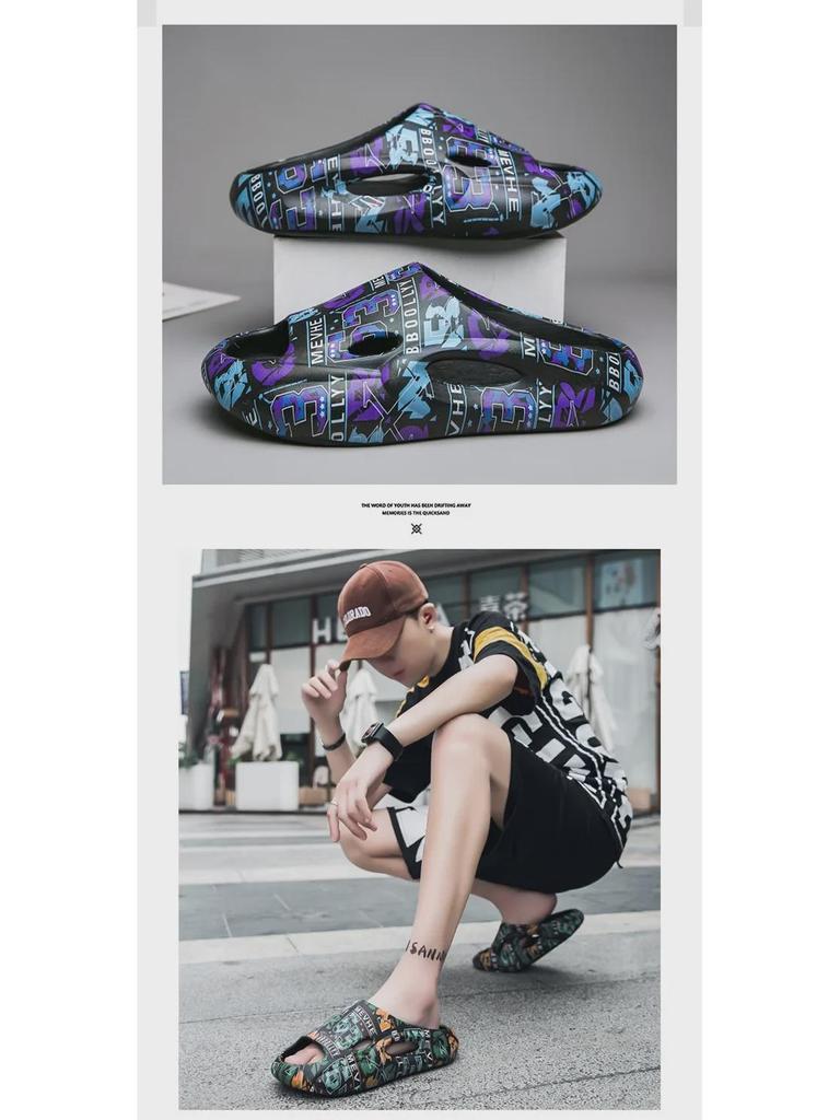 Męskie Lekkie Antypoślizgowe Klapki Casual w Dużych Rozmiarach - Modne Sandały Sportowe Outdoor