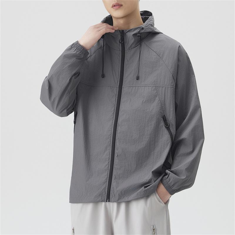 Men's Upf 50+ Sun Protection Hooded Jacket Lightweight Breathable Oversized Zip Up Windbreaker Casual Outdoor Summer Hiking Fishing Tops