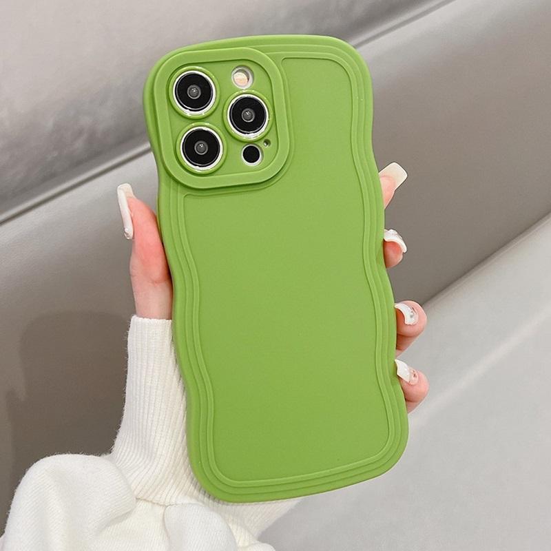 

Мягкий волнистый чехол-бампер цвета конфет для iPhone 16 15 14 13 12 11 Pro Max XS XR 7 8 Plus SE, противоударный защитный чехол на заднюю панель For iPhone 13&Silicone