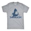 Mens Sharkasm T Shirt Funny Sarcastic Shark Summer Vacation Graphic Novelty Tee