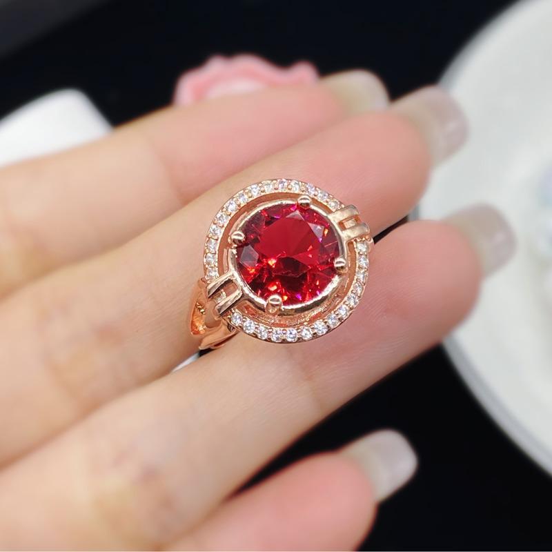 BELLA BOX New Oval Shaped Rose Red Temperament Cubic Zirconia Women Rings Luxury Ladies Jewelry For Party Best Mother's Gift Brilliant Rings