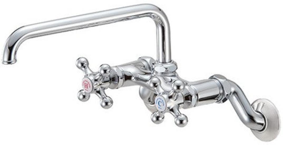 SANEI Kitchen Mixer Handle Upward Wall Two-Handle Tap, Type, Facing, Mounted, K231Y-13