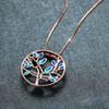 Korean Style Rose Gold Lucky Tree Life Tree Round Pendant Versatile Necklace