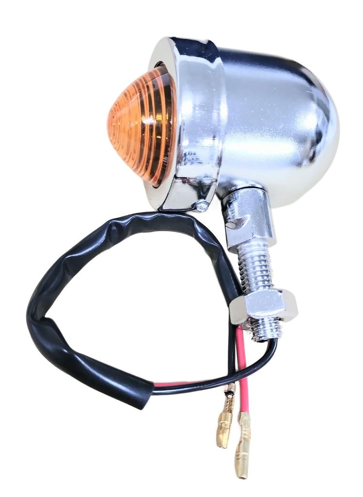 CMY Select Universal Bullet Turn Signal Bike, Chrome Plated, Universal Orange Lens (Set of 2 Chrome Orange)