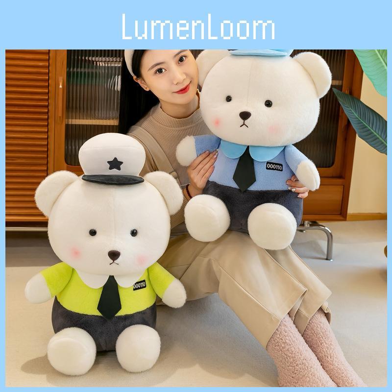 Bear Teddy Policeman Plush Toy Stuffed Animal Doll Bedroom Decoration Gift Kids
