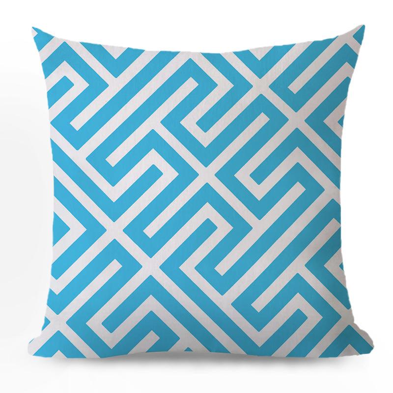 Japanese Printed Geometric Pillow Cover Office Sofa Cushion Cushion Cover Linen Pillow Cover