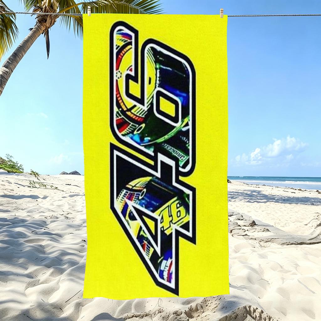 1pc MotoGP Logo Beach Towel Microfiber V-Valentino R-Rossi VR46 #46 Soft Quick Dry Bath Towel for Fans Swimming Outdoor