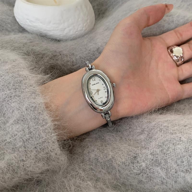 Orologio da polso di lusso da donna in quarzo dorato con cinturino in acciaio, orologio da polso analogico con quadrante ovale, orologi da donna, Dropshipping