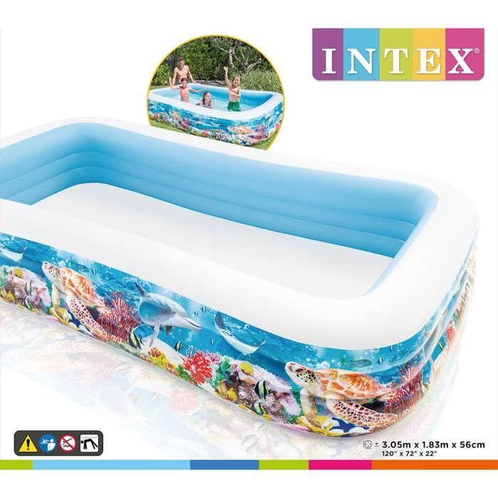 Intex 58485 - Piscine Poisson Famille, 305 X 183 X 56 Cm