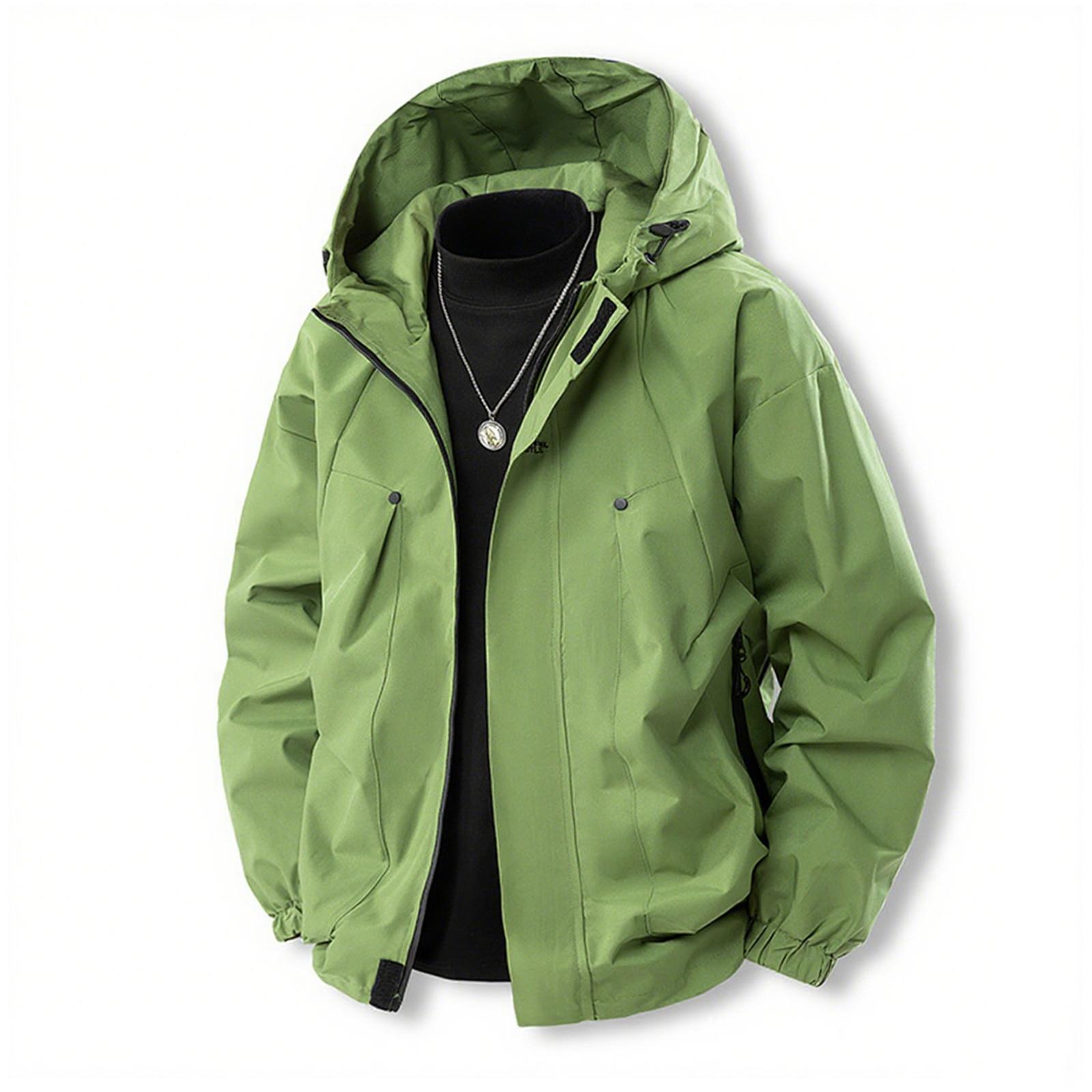 

Мужская однотонная куртка для улицы Мужская ветрозащитная повседневная спортивная куртка M зелёный