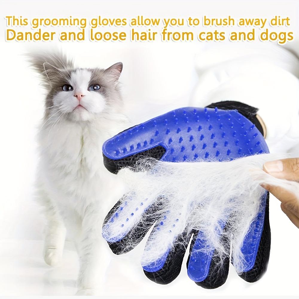A Pair of Cat and Dog Petting Gloves, Pet Cleaning and Hair-removing Brushes, and Pet Massage and Bathing Gloves