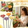 Set aus 4 Harz-Blumen-Gartenspießen mit Bienen- und Kolibri-Wasserspendern Dekorative Außen-Hofakzente für Garten und Terrasse