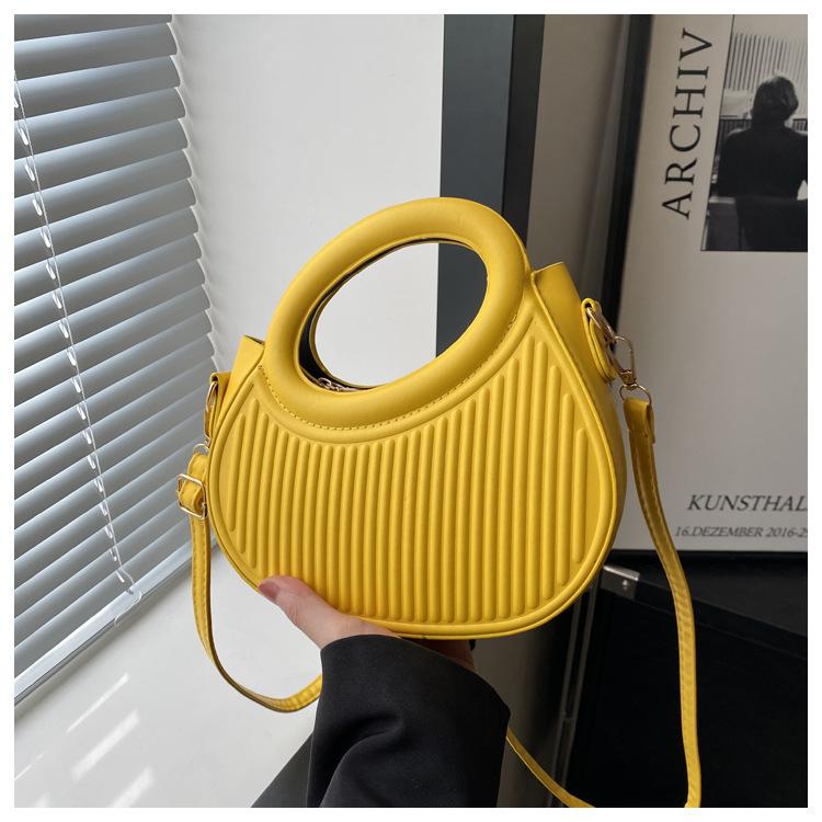 

Нішева дизайнерська жіноча сумочка 2024 нова ретро мода цукеркового кольору сумка через плече персоналізована смугаста сумка-месенджер тренд жовтий