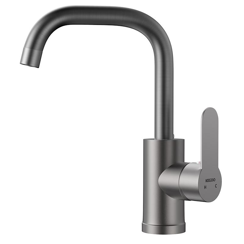 KEGOO Stainless Steel Hot & Cold Bathroom Sink Faucet
