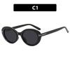 New Retro Oval T-shaped Sunglasses Women's Fashion Street Photography Trend Versatile Sunglasses UV400 Shades Eyewear
