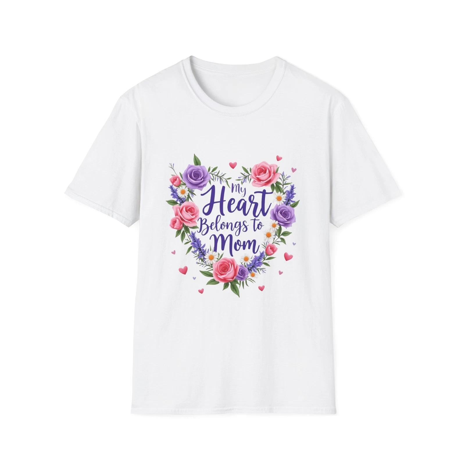 Mom Heart T-Shirt, Gift for Mom, Mother s Day Tee, Floral Love Shirt, Birthday L