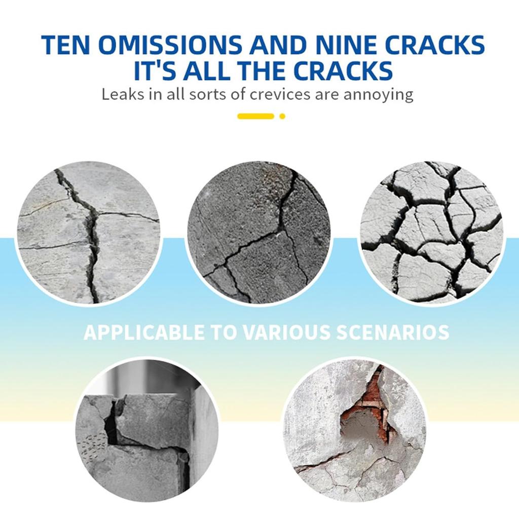 Cement Crack Filler Concrete Repairs Self-Leveling Sealant Concrete Caulking Adhesive for Driveway Roof, Window, Pipe Root, Roadway Gap Repairs