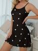 Summer Thin-back Home Wear, Sexy Halter Short Skirt, Heart-shaped Cartoon Cute Printed Pajamas