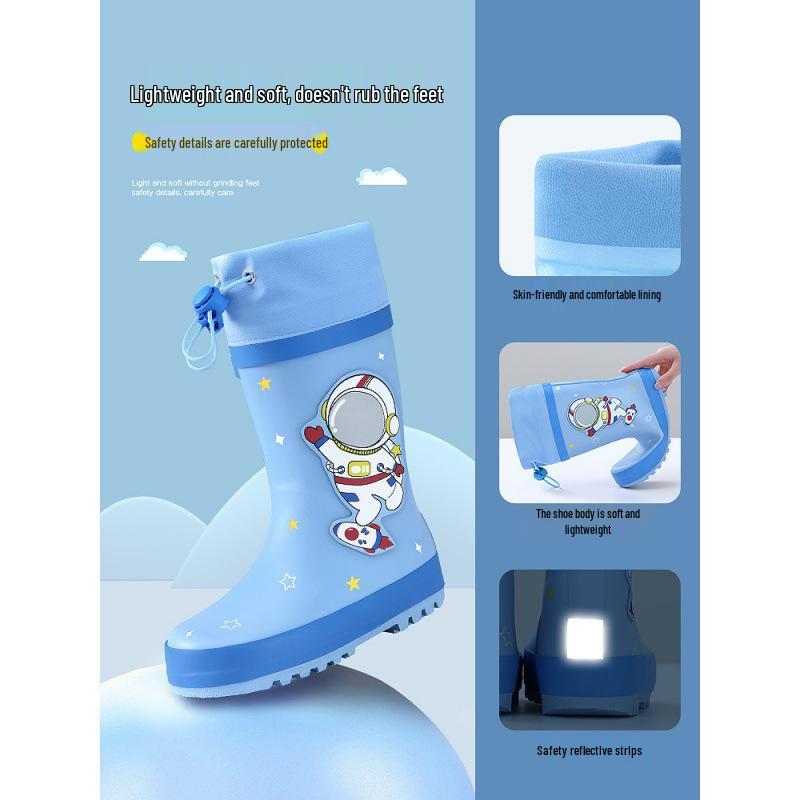 Kinder Wasserdichte Rutschfeste Regenstiefel für Jungen & Mädchen – Strapazierfähige Gummischuhe für Regentage.