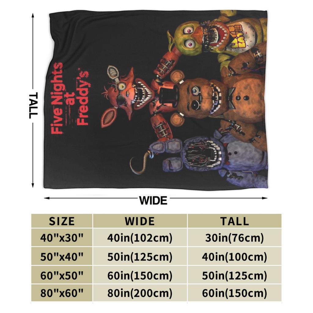 Super Soft FNAF At Freddys Throw Blanket Premium Fleece Flannel Lightweight Bed Blanket Cozy Plush Blankets All Season Use