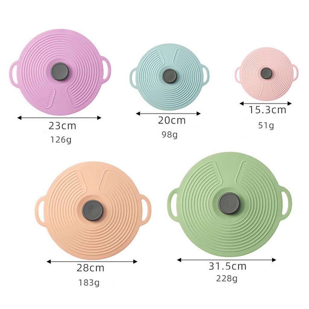 5 Styles Anti Overflow Sealing Silicone Pot Cover Heat Resistant Microwave Splatter Cover Fresh-Keeping Lid Pot Lid