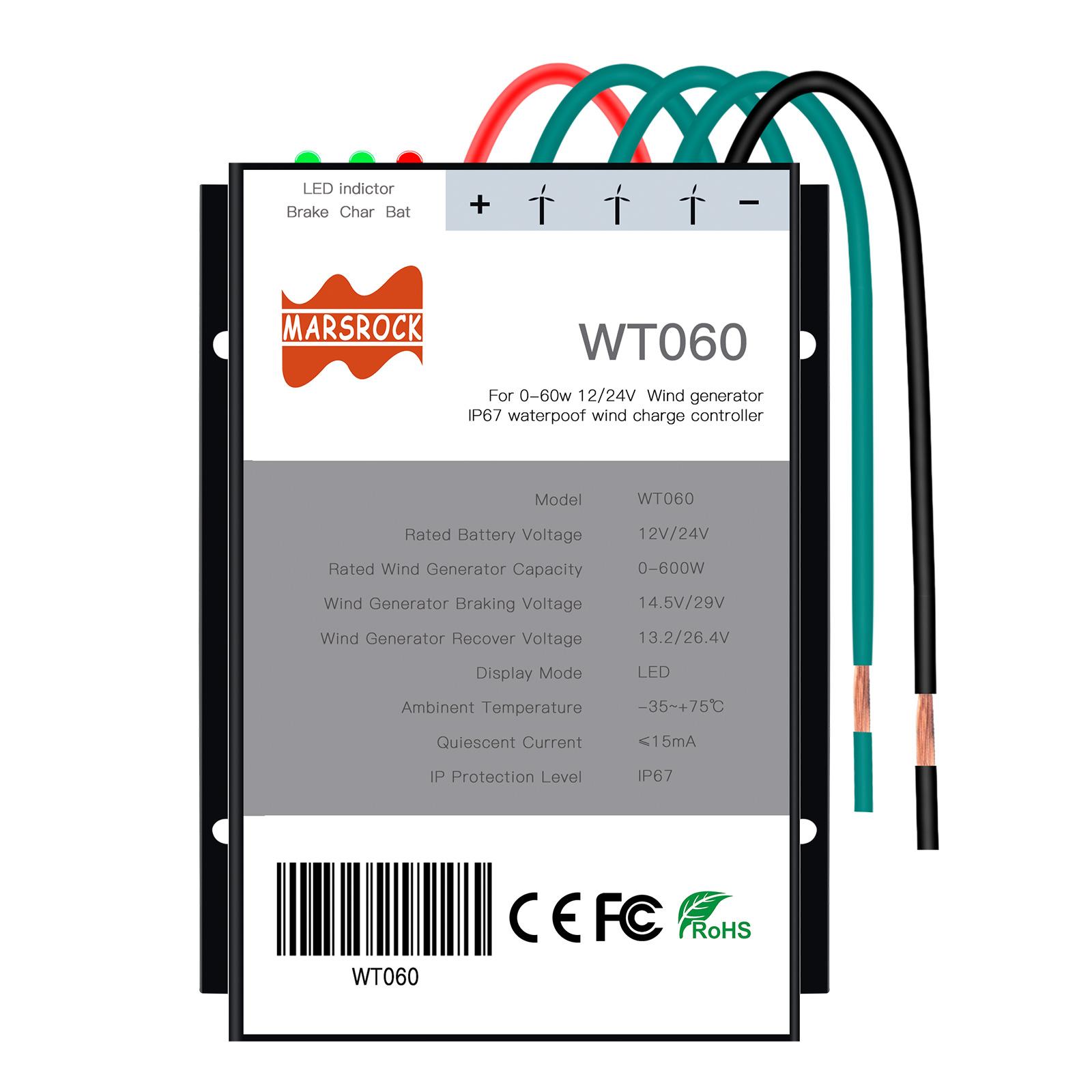 600W Wind PWM Controller 12 24V Auto DC Wind Power Charger For Wind Turbine Generator Regulator Windmill Water Proof IP67 System 600W