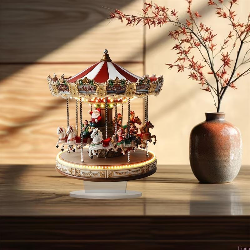 Binnen 2D Platte Kerst Carrousels Acryl Decoratie Verbetert Feestelijke Charme