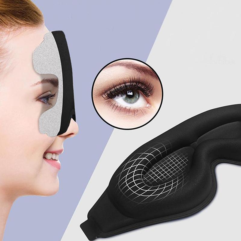 Masque de Sommeil 100% Occultant Masque de Sommeil 3D pour les Yeux Mousse à Mémoire Masque pour les Yeux Doux Bandeau Aide au Sommeil Slaapmasker