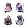Xiaomi Cosplay Card Reasoning Game & Black Cat Enamel Pin Punk Demon Witch Cat Knight Shield Black Cat Brooch Lapel Bag Badges Jewelry