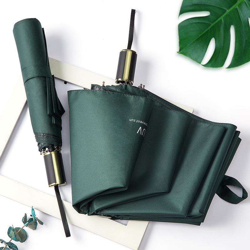 Umbrella Rain Parasol Sunny Windproof Parapluie UV Business Dual-purpose Vinyl Sunshade Umbrella