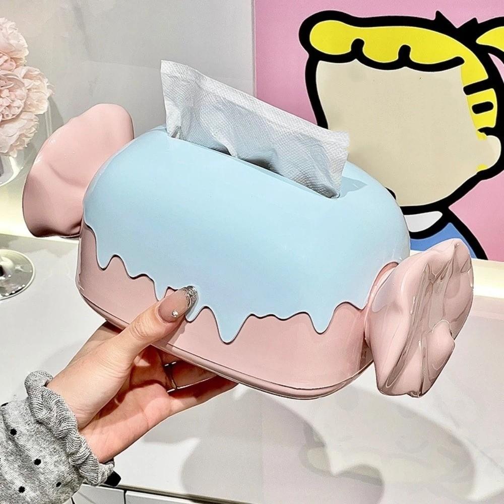 High-End Sense Cartoon Candy Tissue Box Decorative Large Capacity Paper Container Plastic Exquisite Tissue Box Coffee Table