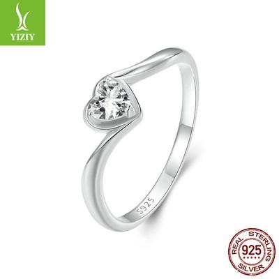 Exquisiter Love Moissanit Ring Ehering, Eleganter Linien Love S925 Sterlingsilberring