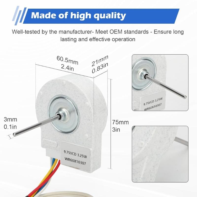 Precise Fit Evaporator Fan Motor WR60X10307 Ensures Proper ventilation And Temperature Control