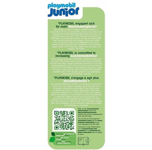 Конструктор пластиковый Playmobil 71691 Junior эко-прилавок с вилочным погрузчиком