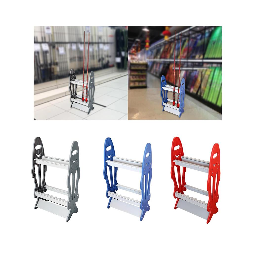 Fishing Rod Holder Bracket Store Rods Display Stand Rack Gray