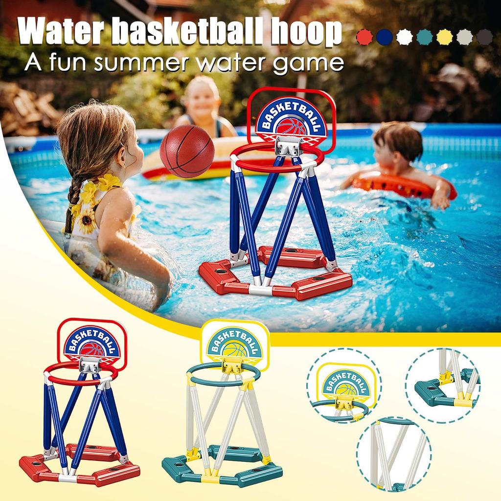 Pool Toys Basketball Hoop Floating: Stable Water & Easy Set Up , Toy Games Fits Family Party Backyard Kids Adults Ages 3-12