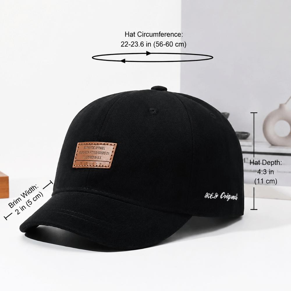 Adjustable Back Strap Leather Patch Baseball Cap Cotton Adjustable Cap Dad Hat For Women Men