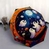 Halloween Ghostly Fun PlateUmbrella, Portable 3-Fold Compact Umbrella,Christmas Gift ES376