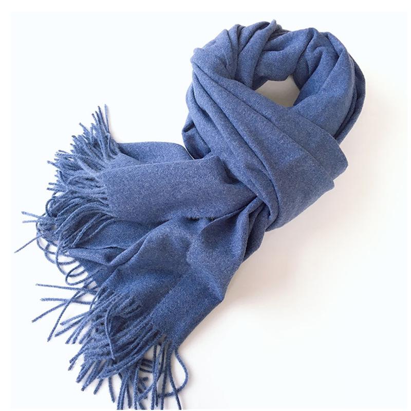 Autumn And Winter Thickened Warm Korean Version Shawl Women'S Fringed Silk Scarf Imitation Cashmere Versatile Solid Color Scarf