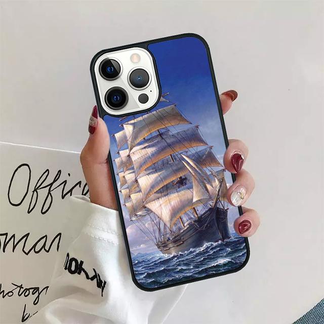 Sailing Pirate Ship Boat Phone Case Back Cover for iPhone 17 Air 16 15 14 13 11 12 Pro Max PlusS Shell Coque