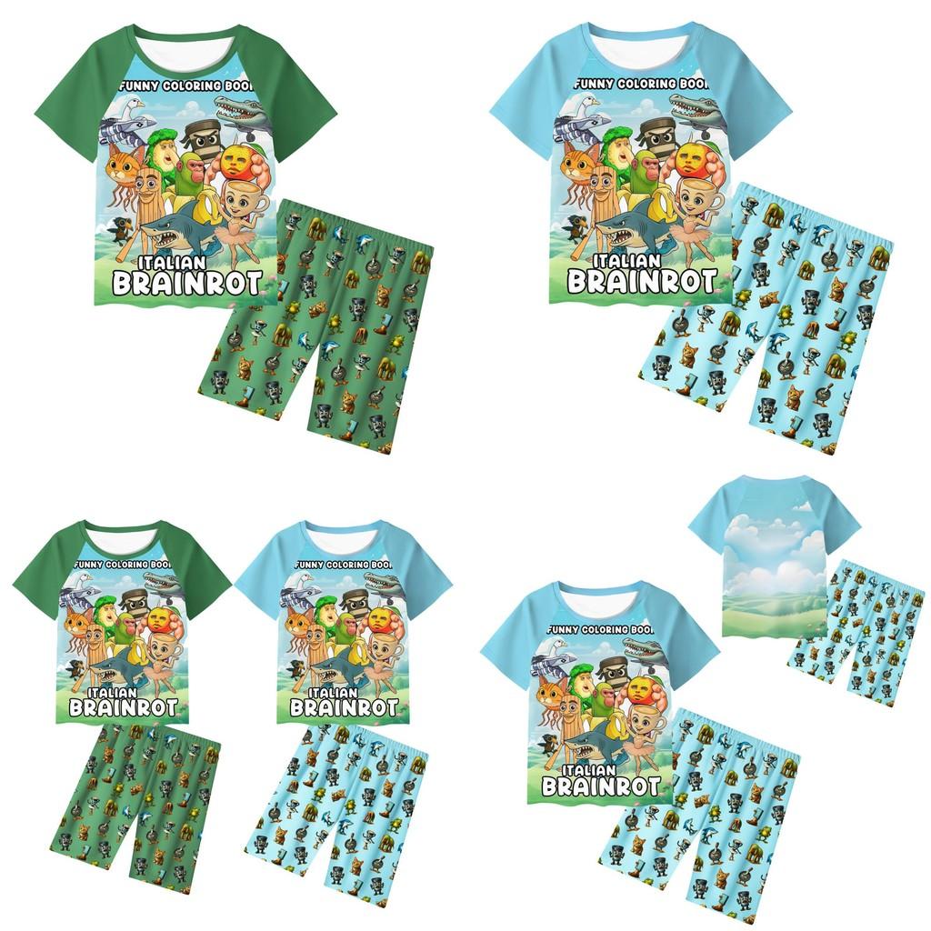 Al Italian Brainrot Tung Tungtung Sahur Pattern Children Home Wear Gift Pajamas
